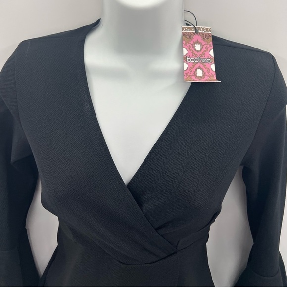 COPY - BOOHOO MATERNITY MAE RUFFLE SLEEVE WRAP DRESS SZ 4 NWT - Picture 8 of 9